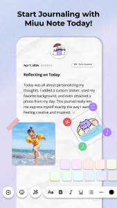اسکرین شات 1 برنامه Miuu Note: Cute Diary Journal