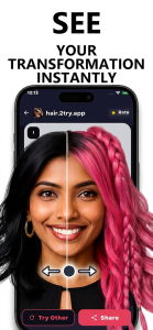 اسکرین شات 2 برنامه Try Hairstyles-AI Makeup Looks