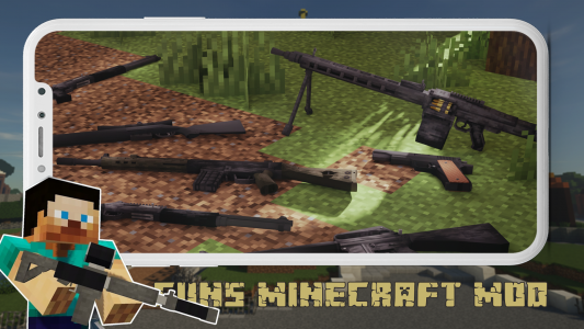 اسکرین شات 1 برنامه Guns For Minecraft Mod
