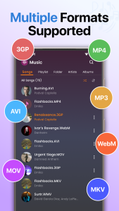 اسکرین شات 2 برنامه Offline Music Player Play Song
