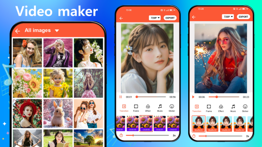اسکرین شات 1 برنامه Video Maker from Photos, Music