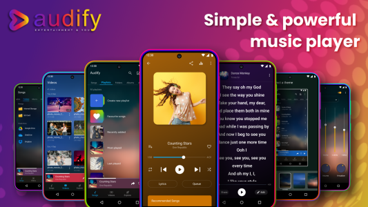 اسکرین شات 1 برنامه Music Player - Audify Player