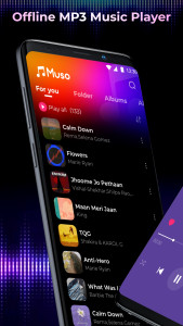 اسکرین شات 2 برنامه Offline Music Mp3 Player- Muso