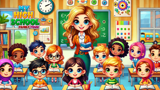 اسکرین شات 1 بازی My FamilyTown City High School