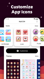 اسکرین شات 1 برنامه MyICON - Icon Changer, Themes