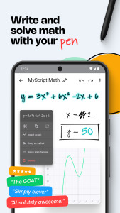 اسکرین شات 1 برنامه MyScript Math: Solve & Plot