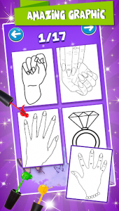 اسکرین شات 2 برنامه Fashion Nail Coloring Pages For Girls