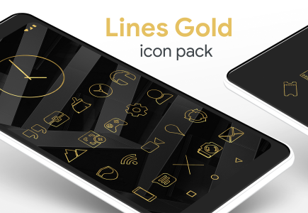 اسکرین شات 1 برنامه Lines Gold - Icon Pack