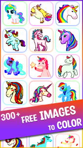 اسکرین شات 5 برنامه Pony Pixel Art Coloring Book