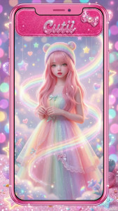 اسکرین شات 3 برنامه Cute wallpapers for Girls