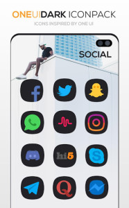 اسکرین شات 5 برنامه ONE UI DARK Icon Pack : S10