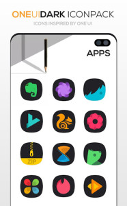 اسکرین شات 3 برنامه ONE UI DARK Icon Pack : S10