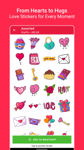 اسکرین شات 7 برنامه Love Sticker Packs - WASticker