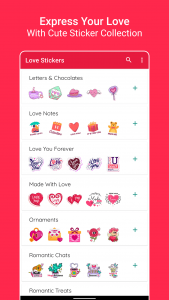 اسکرین شات 5 برنامه Love Sticker Packs - WASticker
