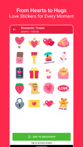 اسکرین شات 3 برنامه Love Sticker Packs - WASticker