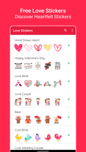 اسکرین شات 1 برنامه Love Sticker Packs - WASticker