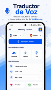 اسکرین شات 1 برنامه Traductor Voz: 100+ Idiomas