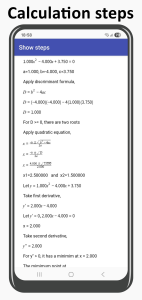 اسکرین شات 2 برنامه Quadratic equation solver
