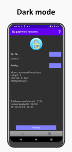 اسکرین شات 7 برنامه ZIP password recovery