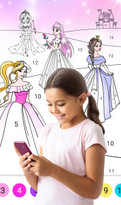 اسکرین شات 1 برنامه Princess Coloring by Number