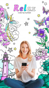 اسکرین شات 1 برنامه Relax Color by Number Game