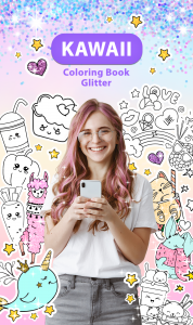 اسکرین شات 1 برنامه Kawaii Coloring Book Glitter