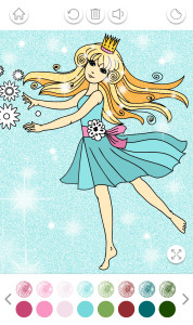 اسکرین شات 4 برنامه Princess Coloring Book Glitter