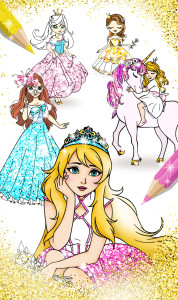 اسکرین شات 1 برنامه Princess Coloring Book Glitter