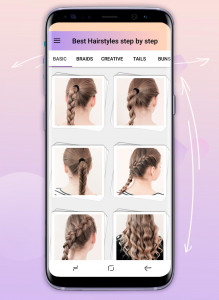 اسکرین شات 2 برنامه Hairstyles step by step