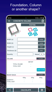 اسکرین شات 2 برنامه Concrete Calculator