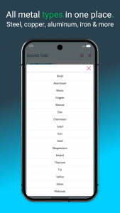 اسکرین شات 5 برنامه Metal Weight Calculator