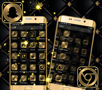 اسکرین شات 4 برنامه Gold Black Launcher Theme