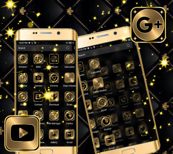 اسکرین شات 3 برنامه Gold Black Launcher Theme