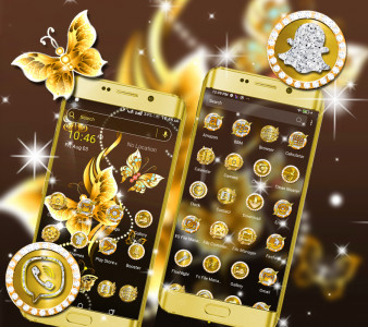اسکرین شات 1 برنامه Golden ButterFly Theme