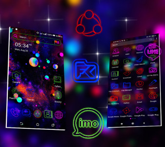اسکرین شات 3 برنامه Neon Colorful Launcher Theme