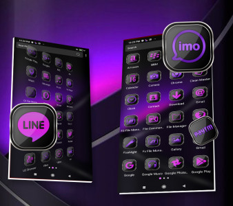 اسکرین شات 3 برنامه Purple Black Launcher Theme