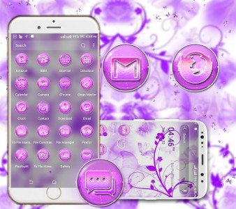 اسکرین شات 2 برنامه Purple Butterfly Theme
