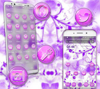 اسکرین شات 4 برنامه Purple Butterfly Theme