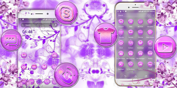 اسکرین شات 5 برنامه Purple Butterfly Theme