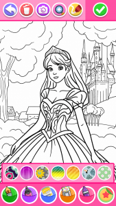 اسکرین شات 3 برنامه Princess Coloring Game Glitter