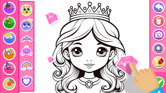 اسکرین شات 6 برنامه Princess Coloring Game Glitter