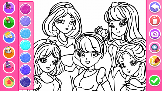 اسکرین شات 8 برنامه Princess Coloring Game Glitter