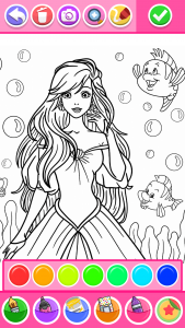 اسکرین شات 4 برنامه Princess Coloring Game Glitter