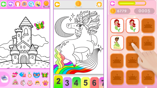 اسکرین شات 8 برنامه Princess Coloring Book Glitter