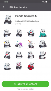 اسکرین شات 1 برنامه Funny Panda Stickers WASticker
