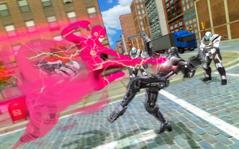 اسکرین شات 5 برنامه Tornado Bolt Light Speed Hero: Vegas Robot Crime