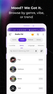 اسکرین شات 8 برنامه Radio FM- Radios and Podcasts