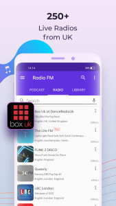 اسکرین شات 1 برنامه Radio FM - UK Radios, Podcasts