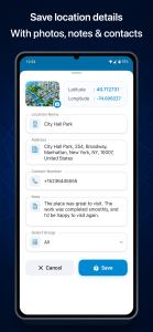 اسکرین شات 4 برنامه Save Location GPS - Live Share