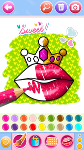 اسکرین شات 1 برنامه Glitter lips coloring game
